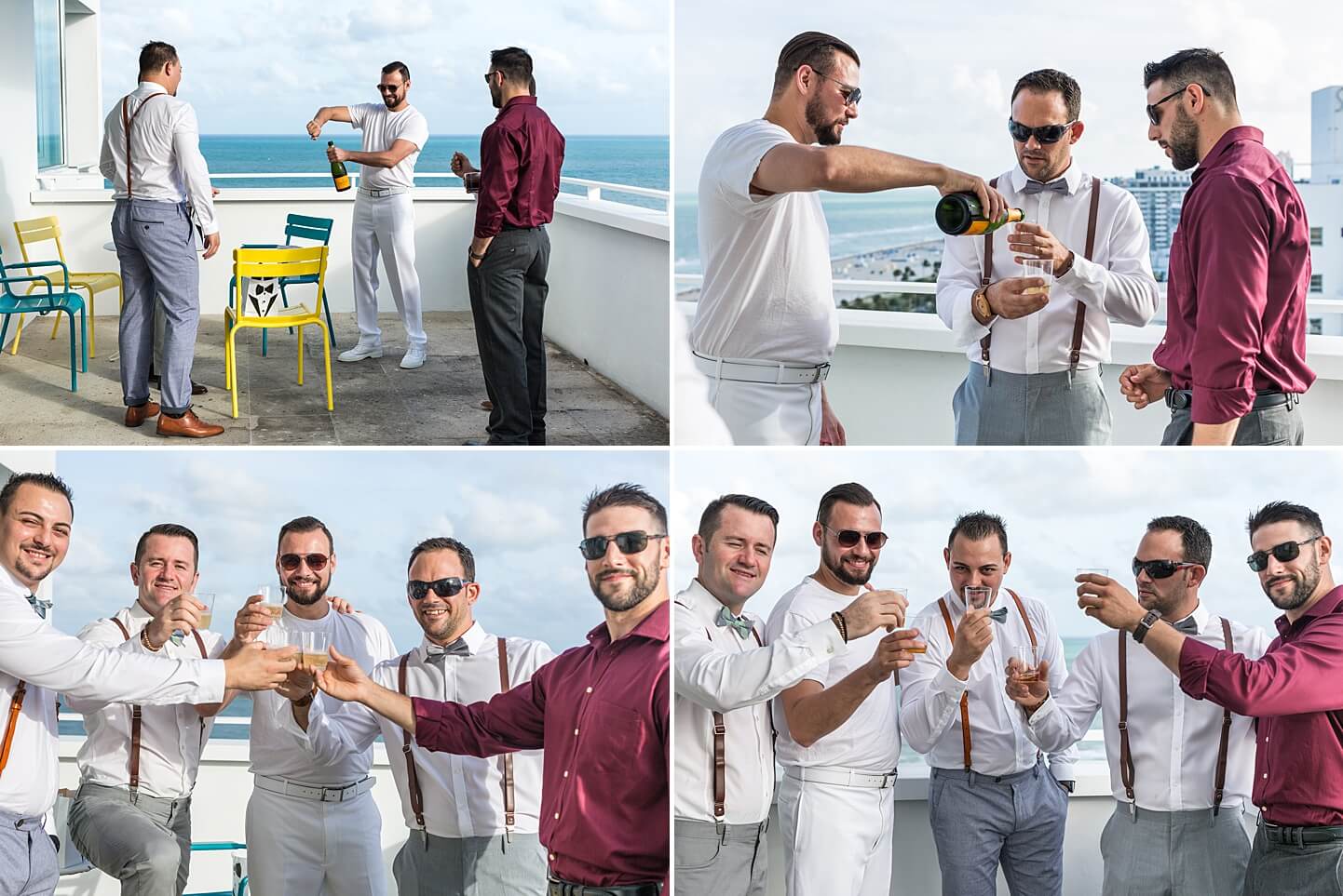 Groom & Groomsmen Toast | Wedding South Beach | White House Wedding Photography
