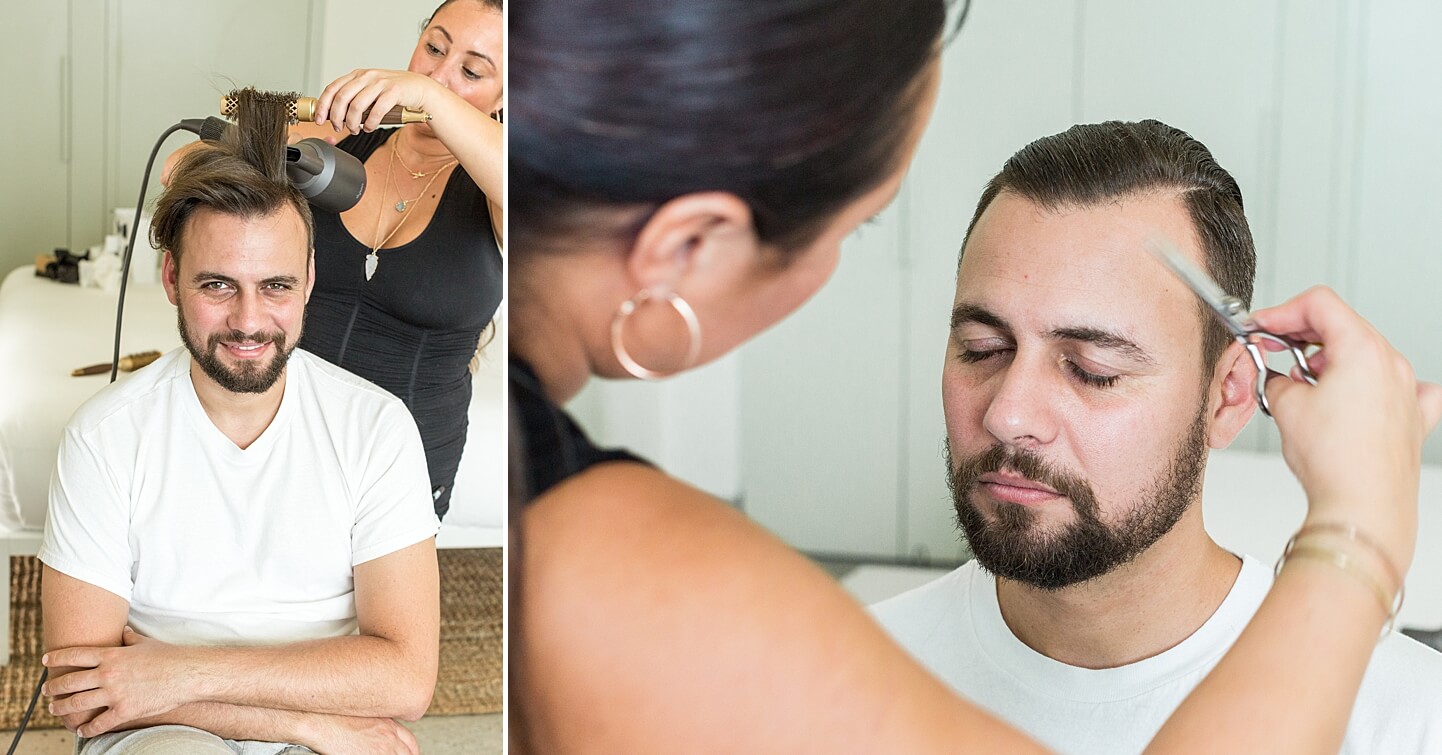 Photo Collage of Groom Getting Ready for Wedding in South Beach | White House Wedding Photography