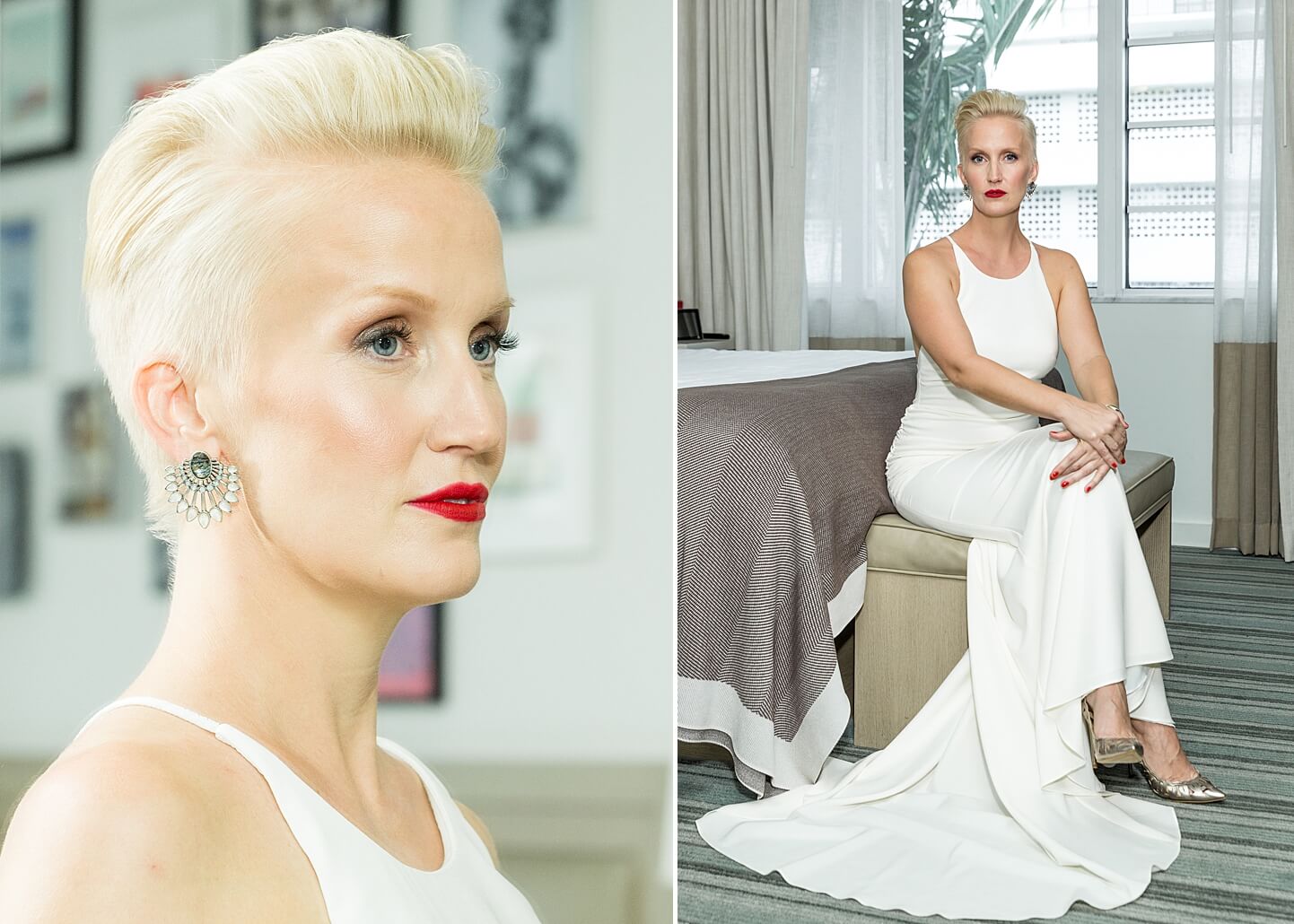 Bridal Portrait Photo Collage South Beach | Photo by White House Wedding Photography