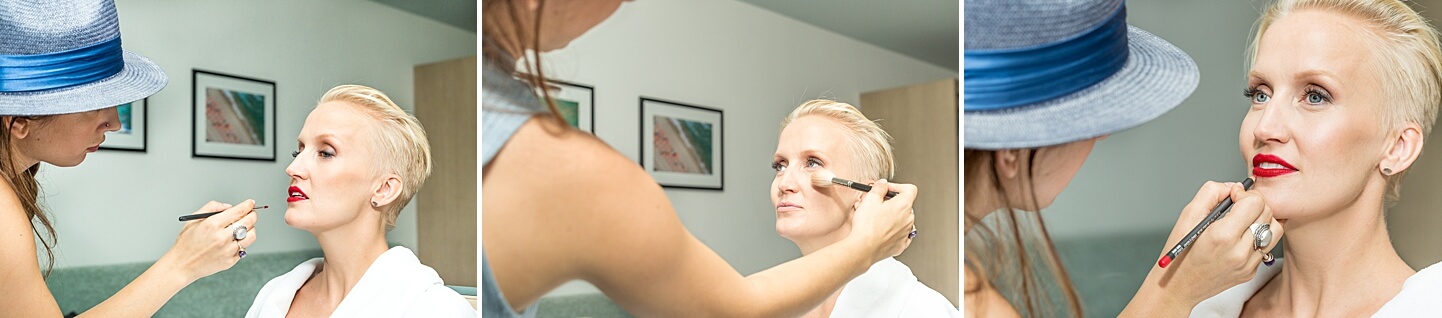 Bride Getting Makeup Done | Wedding South Beach by White House Wedding Photography