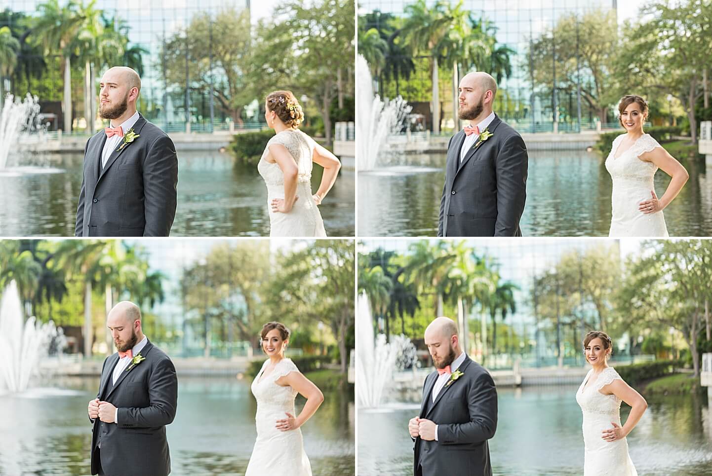 Photo collage of bride & groom at Lakeside Terrace Boca Raton | Photo by Boca Wedding Photographer