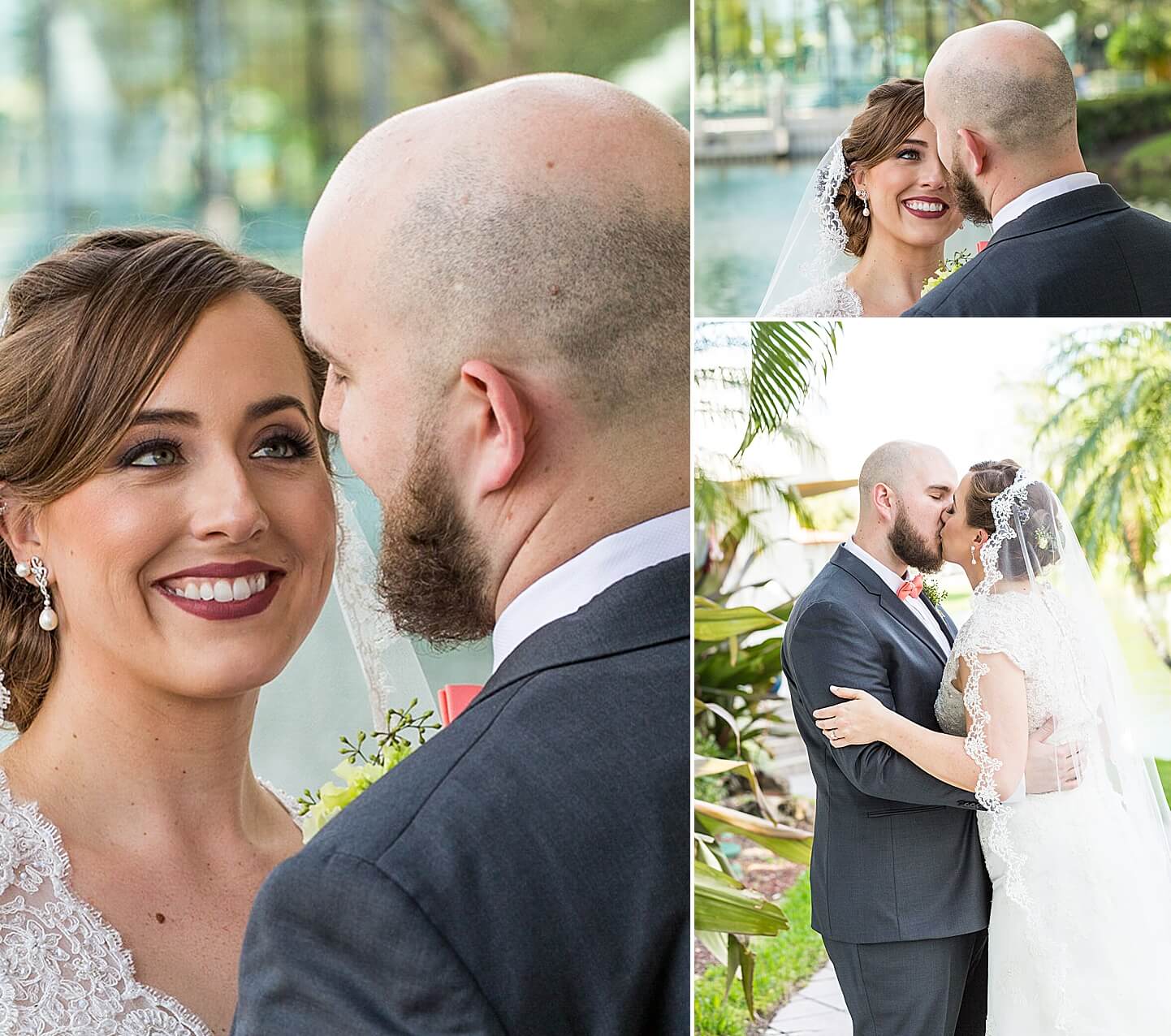 Photo collage of newlyweds in Boca Raton | Photo by Boca Wedding Photographer