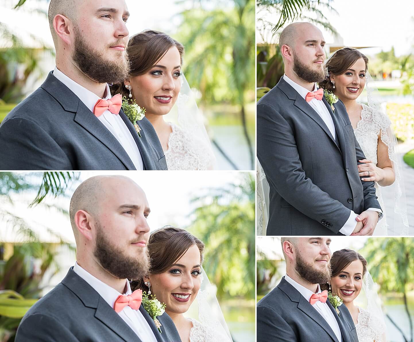Photo collage of newlyweds in Boca Raton | Photo by Boca Wedding Photographer