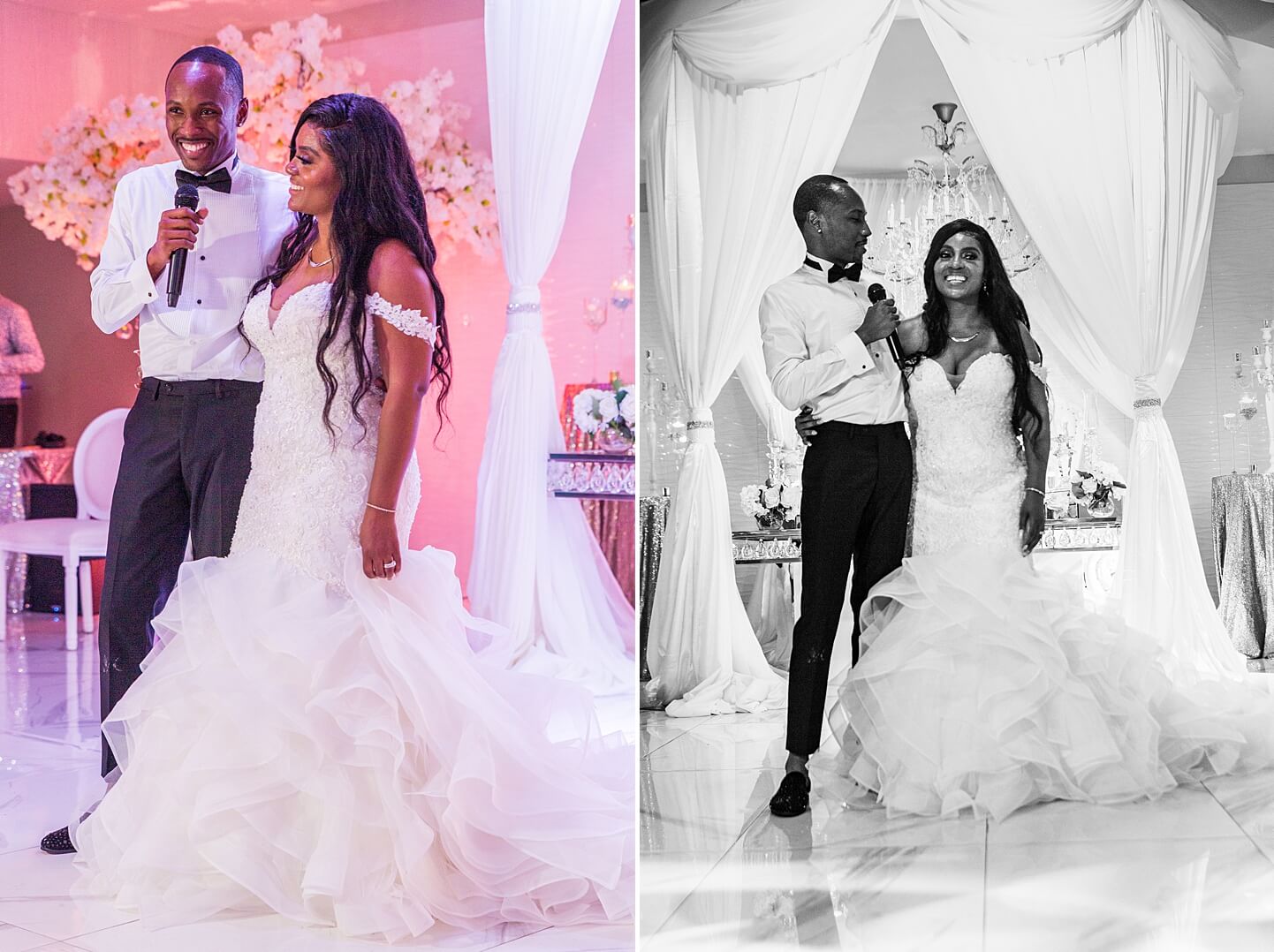 Photo collage of wedding toast | Crystal Ballroom Fort Lauderdale Wedding | White House Wedding Photography