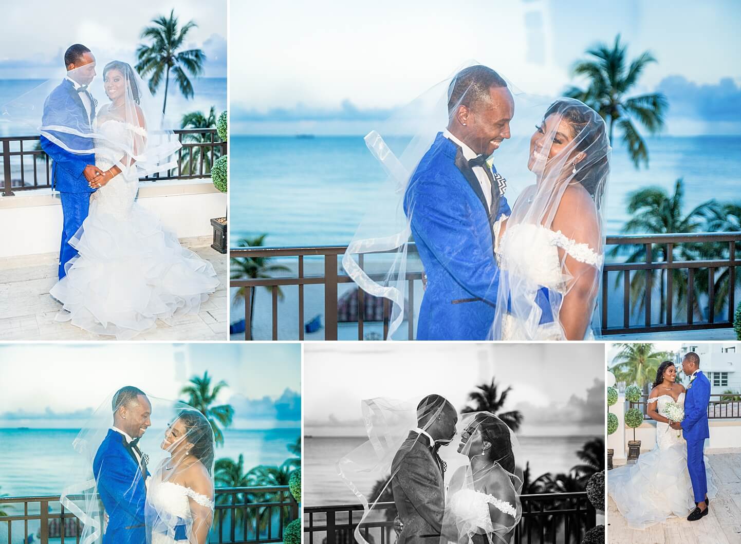 Photo collage of newlywed | Crystal Ballroom Terrace | Fort Lauderdale Wedding | White House Wedding Photography