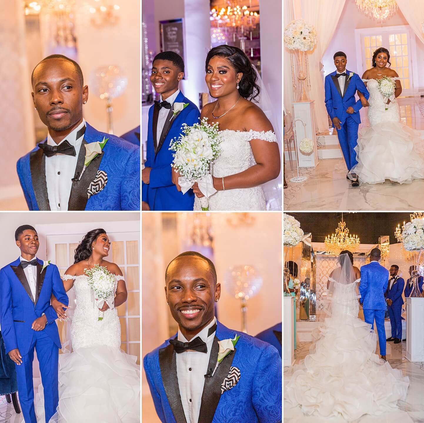 Photo collage of wedding ceremony at the Crystal Ballroom | Fort Lauderdale Wedding | White House Wedding Photography
