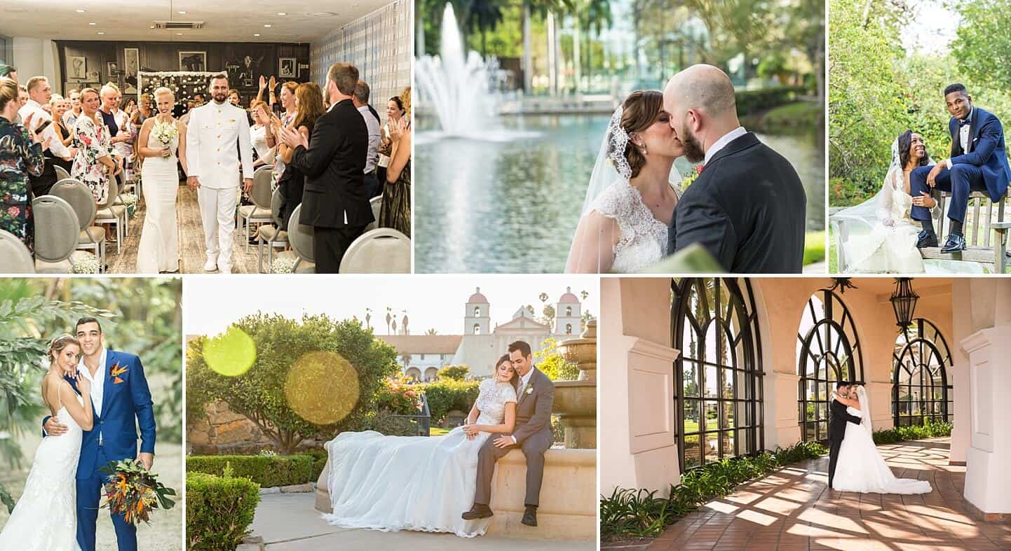 Photo collage of newlyweds for wedding guide by White House Wedding Photography