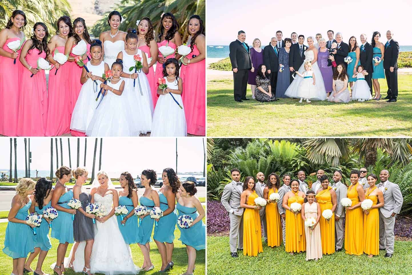 Photo collage of wedding party for wedding guide by White House Wedding Photography