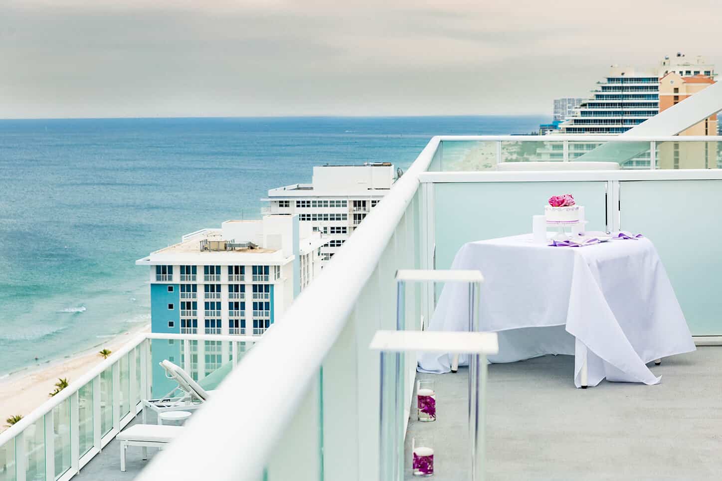Photo of luxury hotel overlooking beach | Miami wedding venues by White House Wedding Photography