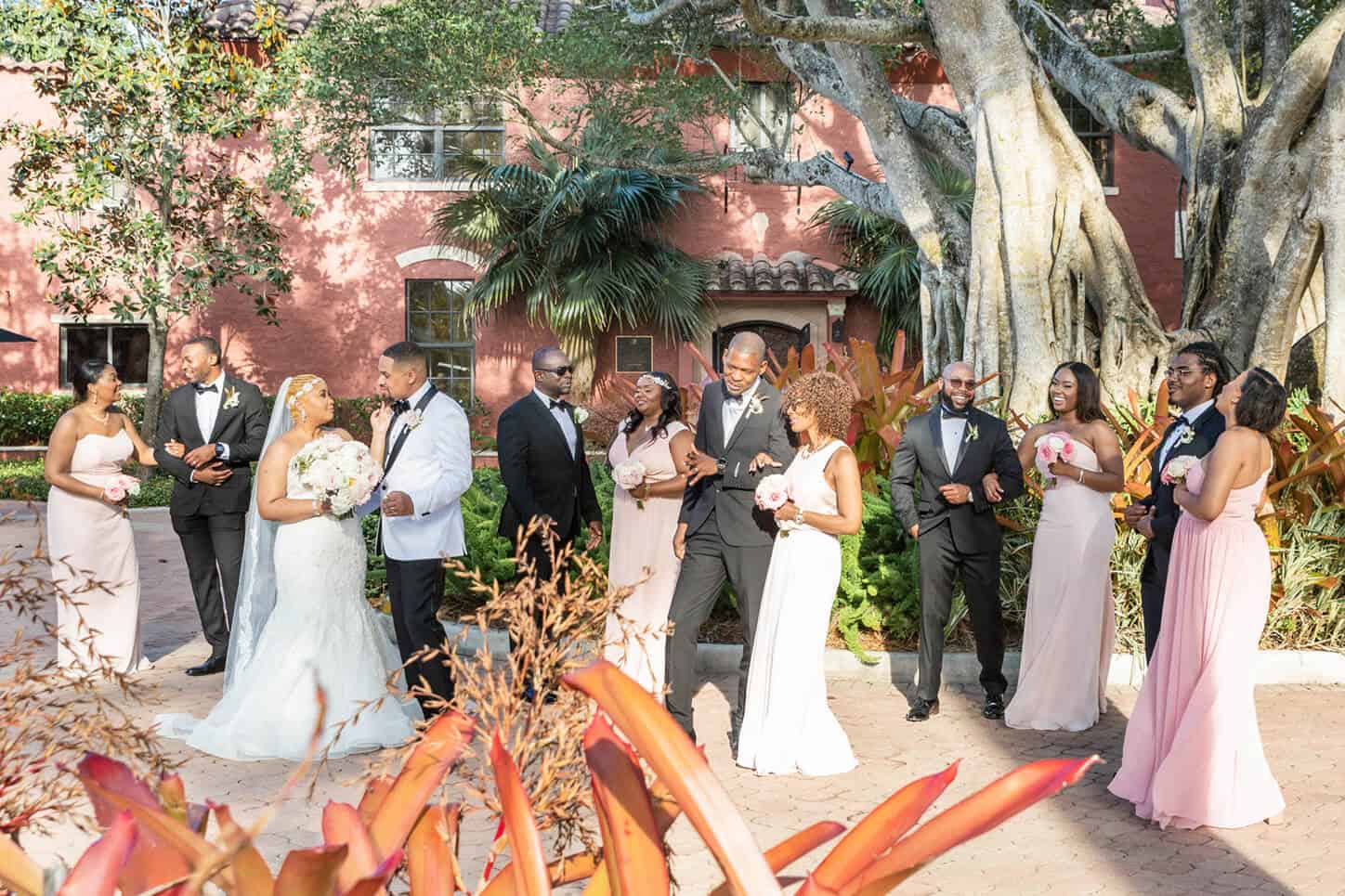 Wedding Party Photo at Thalatta Estate in South Florida